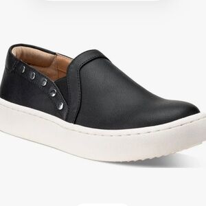 Sun + Stone Emelyy Slip-on Platform Sneakers Size 6.5 Black w/ Silver St…